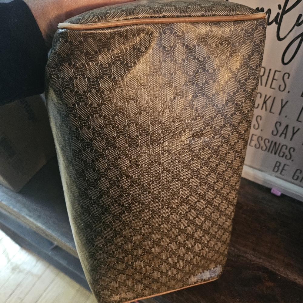 Celine Brown Monogram Canvas Top-Handle Satchel - Picture 13 of 16